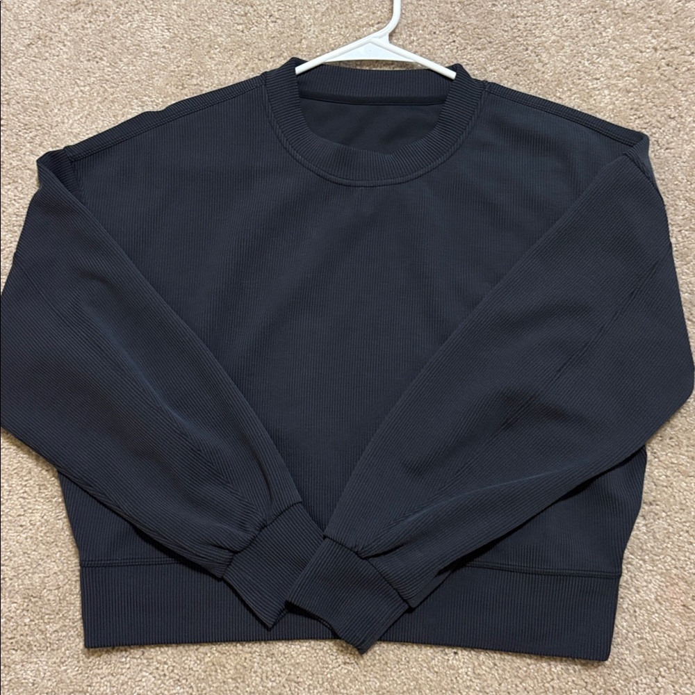 NWOT Lululemon Ribbed Soft-stream SET wide leg black with crew - Picture 6 of 10